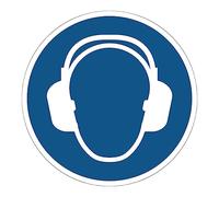 Mandatory NF ISO7010 Mandatory Mandatory Adhesive Sticker Round Laminated Water and UV Resistant Hearing Protection Mandatory Diameter 60 cm