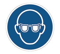 Mandatory NF ISO7010 Mandatory Mandatory Adhesive Sticker Round Laminated Water and UV Resistant Protective Glasses Diameter 40 cm