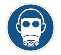 Mandatory NF ISO7010 Mandatory Mandatory Adhesive Sticker Round Laminated Water and UV Resistant Respiratory Tract Protection Mandatory Diameter 10 cm