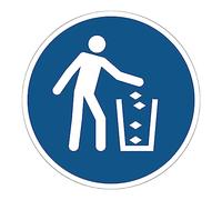 Mandatory NF ISO7010 Mandatory Mandatory Adhesive Sticker Round Laminated Water and UV Resistant Use Bin Diameter 5 cm