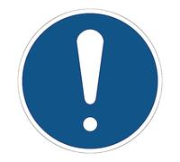 Mandatory NF ISO7010 Mandatory Mandatory Sticker - Round Laminated Laminated Sign - Water and UV Resistant - General Mandatory Sign - Diameter 15 cm