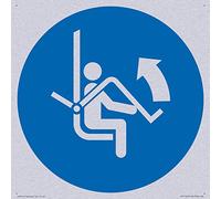 Mandatory: Open safety bar of chairlift Sign - 200x200mm - S20