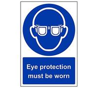 Mandatory Ppe - Eye Protection Must Be Worn - 150 X 200mm Restickable Safety Sign