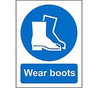 Mandatory Sign Boots Adhesive Vinyl 20 x 15 cm