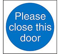 Mandatory Sign Close Door Adhesive Plastic 20 x 20 cm