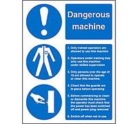Mandatory Sign Dangerous Machine Adhesive Plastic 30 x 20 cm