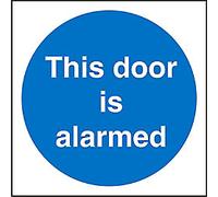 Mandatory Sign Door Alarmed Adhesive Vinyl 10 x 10 cm