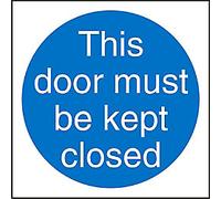 Mandatory Sign Door Kept Closed Adhesive Plastic 20 x 20 cm