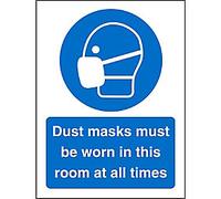 Mandatory Sign Dust Masks Adhesive Plastic 20 x 15 cm