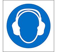 Mandatory Sign Ear Protection Adhesive Vinyl 15 x 15 cm