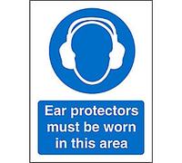Mandatory Sign Ear Protectors in this Area Adhesive Vinyl 20 x 15 cm