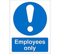 Mandatory Sign Employees Adhesive Vinyl 30 x 20 cm