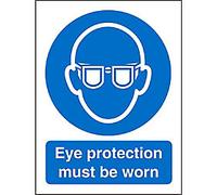 Mandatory Sign Eye Protection Must Be Worn Adhesive Plastic 30 x 20 cm