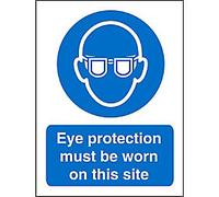 Mandatory Sign Eye Protection on This Site Plastic 30 x 20 cm