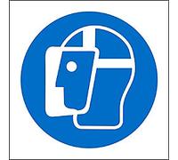 Mandatory Sign Face Shield Adhesive Plastic 20 x 20 cm