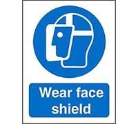 Mandatory Sign Face Shield Adhesive Plastic 30 x 20 cm