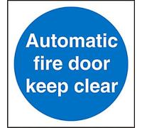 Mandatory Sign Fire Door Keep Clear Adhesive Vinyl 20 x 20 cm