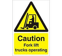 Mandatory Sign Fork Lift Trucks Adhesive Plastic 60 x 40 cm