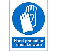 Mandatory Sign Hand Protection Adhesive Plastic 20 x 15 cm