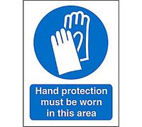 Mandatory Sign Hand Protection Worn In This Area Adhesive Vinyl 30 x 20 cm