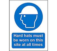 Mandatory Sign Hard Hats Adhesive Plastic 20 x 15 cm