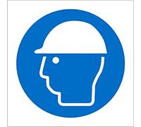 Mandatory Sign Hard Hats Adhesive Plastic 20 x 20 cm