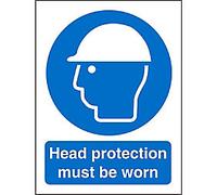 Mandatory Sign Head Protection Adhesive Vinyl 30 x 20 cm