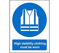Mandatory Sign High Vis Clothing Must Be Worn Adhesive Vinyl 30 x 20 cm