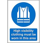 Mandatory Sign High Vis Clothing Must Be Worn Adhesive Vinyl 30 x 20 cm