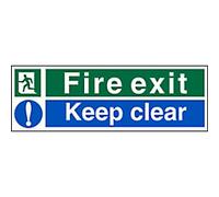 Mandatory Sign Keep Clear Adhesive Vinyl 15 x 45 cm