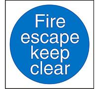 Seco Fire Escape Keep Clear Sign, 400mm x 400mm - Self Adhesive Vinyl