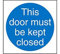 Mandatory Sign Keep Closed Adhesive Vinyl 10 x 10 cm
