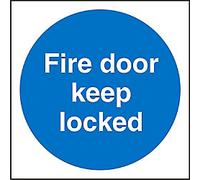 Mandatory Sign Keep Locked Adhesive Vinyl 10 x 10 cm