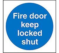Mandatory Sign Keep Locked Adhesive Vinyl 20 x 20 cm