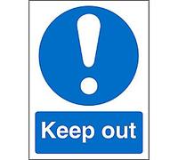 Mandatory Sign Keep Out Adhesive Plastic 20 x 15 cm