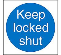 Mandatory Sign Keep Shut Adhesive Plastic 20 x 20 cm