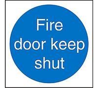 Mandatory Sign Keep Shut Adhesive Plastic 20 x 20 cm