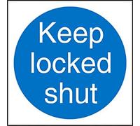 Mandatory Sign Keep Shut Adhesive Vinyl 10 x 10 cm