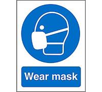 Mandatory Sign Mask Adhesive Vinyl 20 x 15 cm