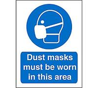 Mandatory Sign Mask Must Be Worn In This Area Adhesive Vinyl 30 x 20 cm