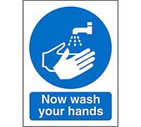 Mandatory Sign Now Wash Your Hands Adhesive Vinyl 30 x 20 cm