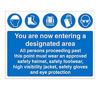 Mandatory Sign PPE Area Freestanding Corrugated Board 45 x 60 cm