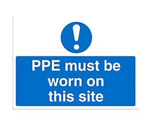 Mandatory Sign PPE Freestanding PVC (Polyvinyl Chloride) 45 x 60 cm