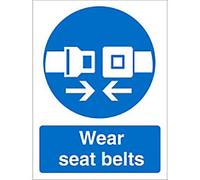 Mandatory Sign Seat Belts Adhesive Plastic 20 x 15 cm