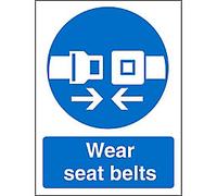 Mandatory Sign Seat Belts Adhesive Vinyl 20 x 15 cm
