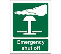 Mandatory Sign Shut Off Adhesive Plastic 10 x 7.5 cm