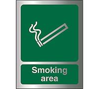 Mandatory Sign Smoking Area Adhesive Aluminium 20 x 15 cm