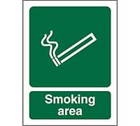 Mandatory Sign Smoking Area Adhesive Plastic 20 x 15 cm