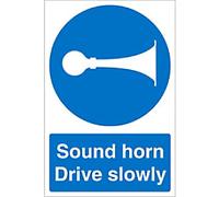 Mandatory Sign Sound Horn Adhesive Plastic 60 x 40 cm