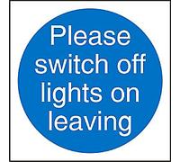 Mandatory Sign Switch Off Lights Adhesive Vinyl 20 x 20 cm